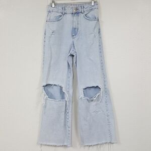Zara Sz 6/28" Distressed Blue Denim Jeans